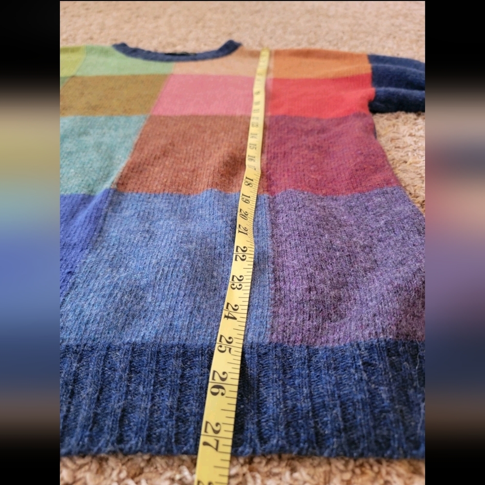 Vtg 100% Wool The National Trust England Rainbow Colorblock Mens Sweater! Large - Picture 4 of 12